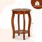 2 Tier Round Side Table with Rubber Wood Legs MDF Plywood Walnut Finish